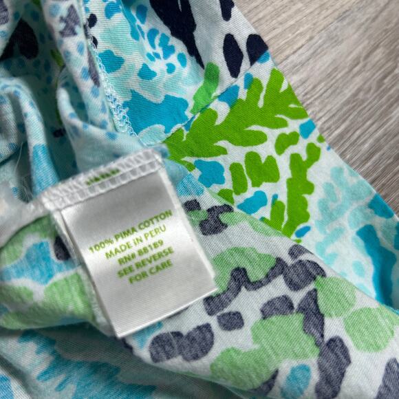 Lilly Pulitzer XS Racerback Tank Dress Blue Green Coral Reef Print - Picture 5 of 7